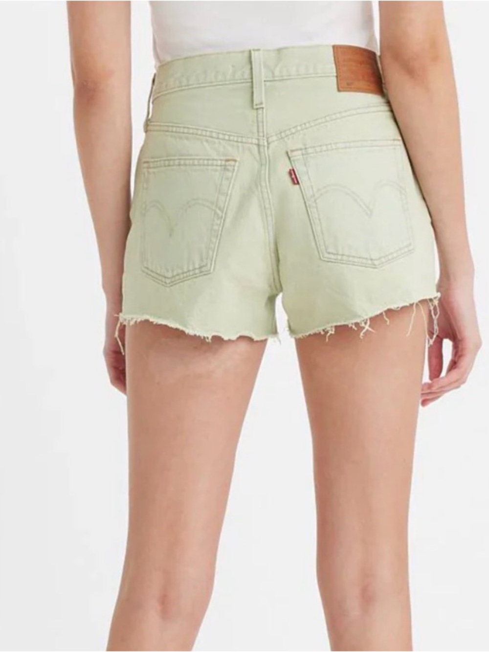 Levi's 501 Raw Hem Denim Shorts - Light Sage